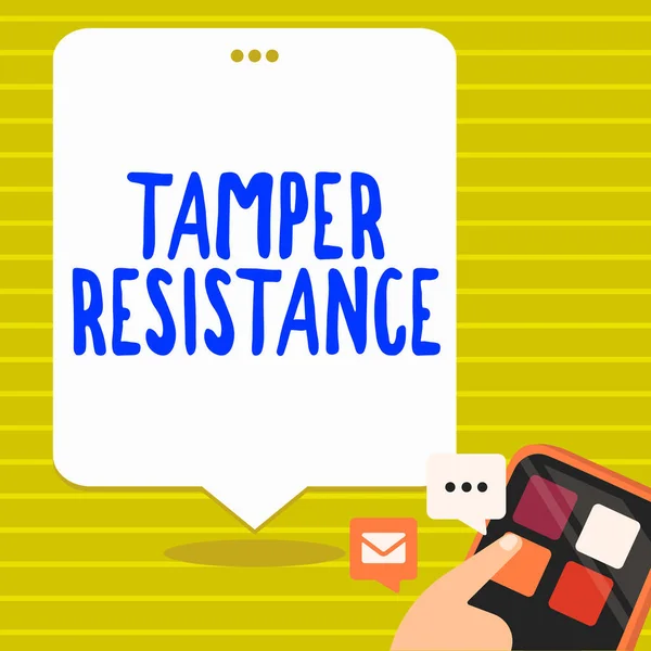 Conceptual Display Tamper Resistance Business Showcase Resilent Physical Harm Threats —  Fotos de Stock