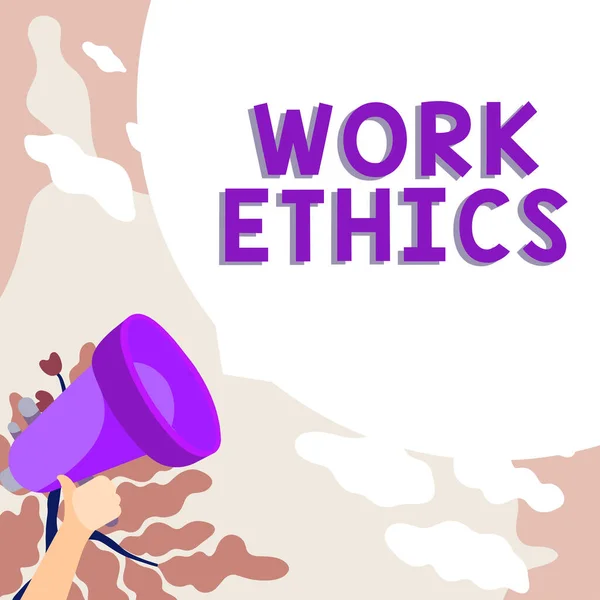 Рабочая Этика Бизнес Идея Набор Ценностей Сосредоточенных Важности Выполнения Работы — стоковое фото