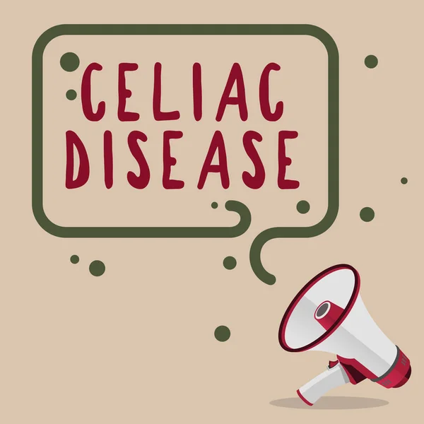 Szöveges Megjelenítése Celiac Betegség Üzleti Ötlet Vékonybél Túlérzékeny Glutén Emésztési — Stock Fotó