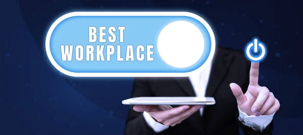 Text Sign Showing Best Workplace Internet Concept Ideal Company Work — Stock Photo, Image
