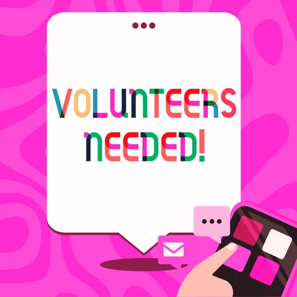 Inspiration Showing Sign Volunteers Needed Concept Meaning Social Community Charity — ストック写真