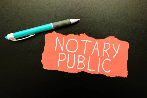 Inspiration showing sign Notary Public, Word Written on Legality Documentation Authorization Certification Contract