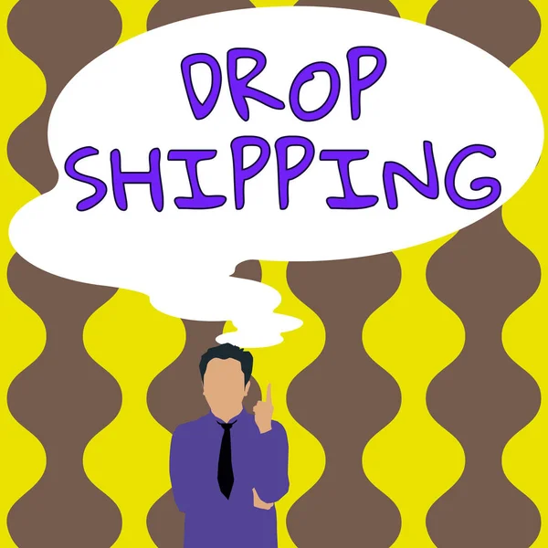 Text Sign Showing Drop Shipping Business Approach Send Goods Manufacturer — Zdjęcie stockowe