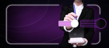 Man sitting at the table with laptop. Big white speech bubble for text overhead. Empty Dialog box on bright colored background. drawing illustration.