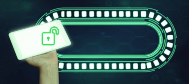 Man sitting at the table with laptop. Big white speech bubble for text overhead. Empty Dialog box on bright colored background. drawing illustration.