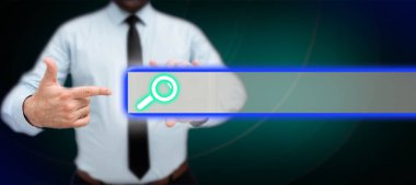 Man sitting at the table with laptop. Big white speech bubble for text overhead. Empty Dialog box on bright colored background. drawing illustration.