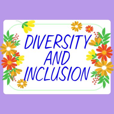 Text caption presenting Diversity And Inclusion, Business idea range human difference includes race ethnicity gender
