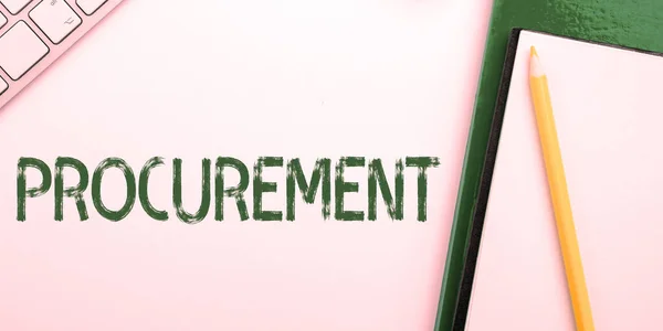 Text Caption Presenting Procurement Business Approach Procuring Purchase Equipment Supplies — Φωτογραφία Αρχείου