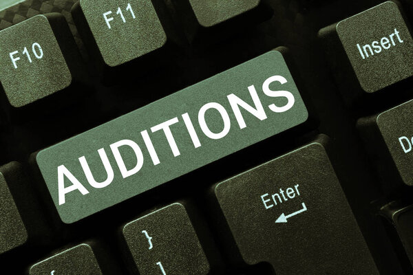 Conceptual display Auditions, Concept meaning a trial performance to appraise an entertainers merits
