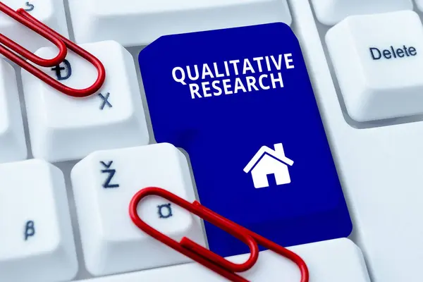Szöveg Megjelenítése Qualitative Research Word Written Certified Perform Job Kompetens — Stock Fotó