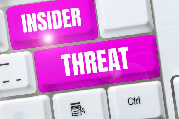Inspiration showing sign Insider Threat, Business showcase security threat that originates from within the organization
