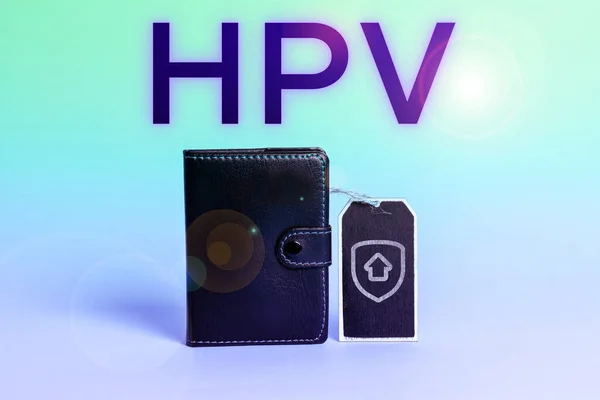 概念显示Hpv 影响皮肤和湿膜的病毒的商业概念组 — 图库照片