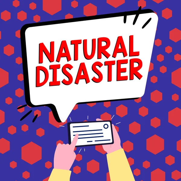Testo Calligrafico Natural Disaster Approccio Commerciale Che Verifica Nel Corso — Foto Stock