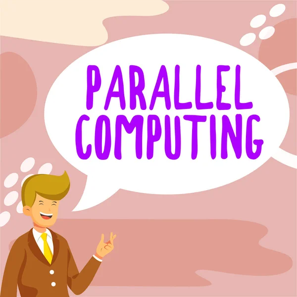 Conceptual Display Parallel Computing Business Showcase Simultaneous Calculation Means Software — Foto Stock