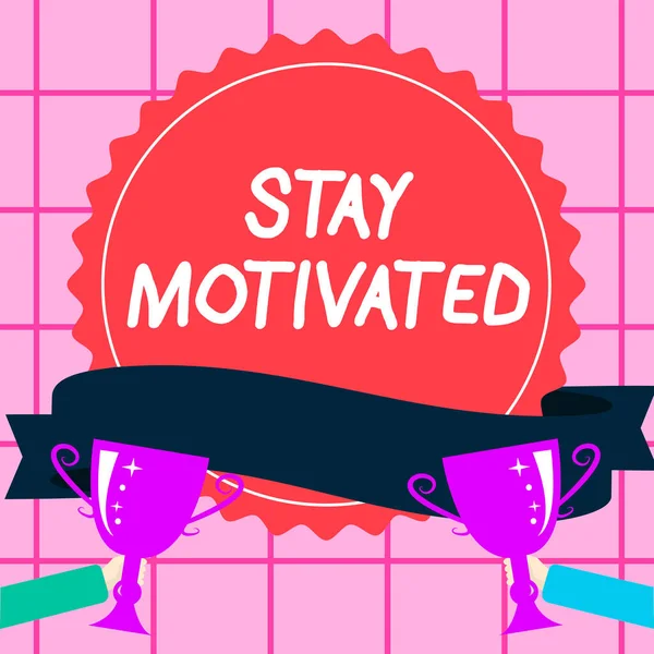 Text Caption Presenting Stay Motivated Word Reward Yourself Every Time — Stock Photo, Image