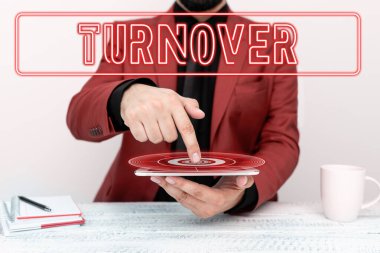 İşletme fikrinin, bir örgütten ayrılan işçilerin yüzdesini gösteren metin tabelası