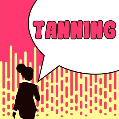 Writing displaying text Tanning, Business concept a natural darkening of the scin tissues after exposure to the sun