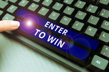 Enter To Win 'i gösteren metin işareti, ödül veya kazanma şansı karşılığında bir şeyi takas etmek için sözcük