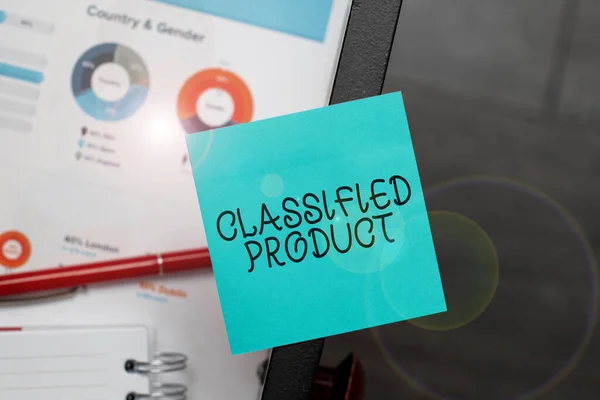 Text caption presenting Classified Product, Business concept Sensitive Data Top Secret Unauthorized Disclosure