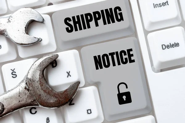 Conceptual display Shipping Notice, Word Written on ships considered collectively especially those in particular area