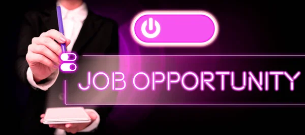 Texto Caligrafia Oportunidade Trabalho Conceito Que Significa Uma Oportunidade Emprego — Fotografia de Stock