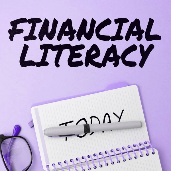 Text Caption Presenting Financial Literacy Business Concept Understand Knowledgeable How — 스톡 사진