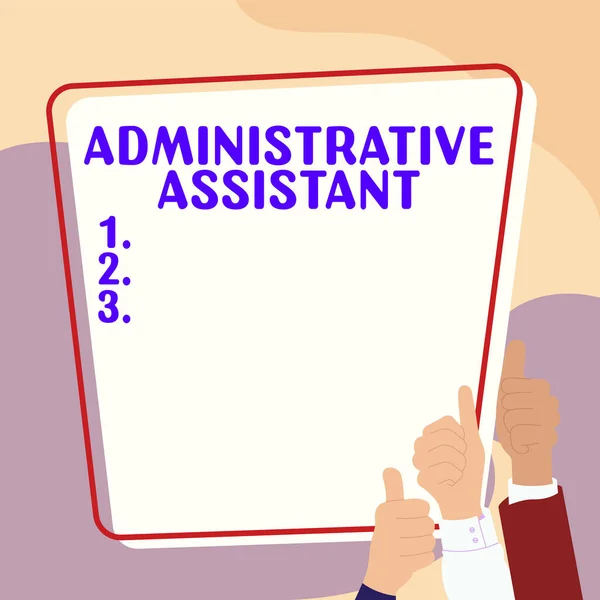 Text Bildtext Som Presenterar Administrativ Assistent Word För Administration Support — Stockfoto