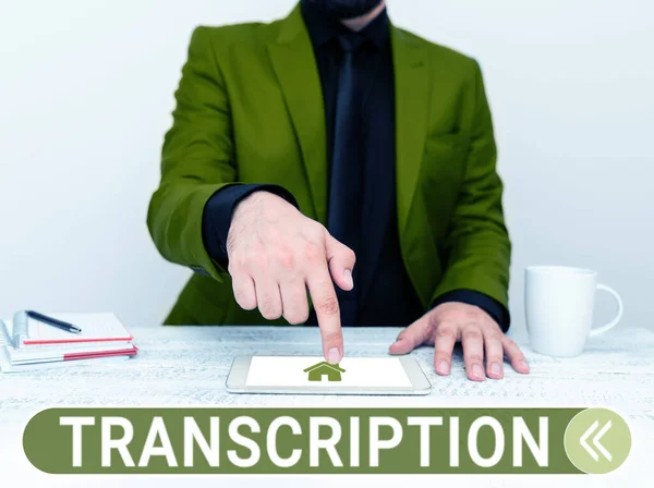 Text Showing Inspiration Transcription Business Idea Written Printed Version Something — Stock Photo, Image