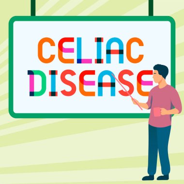 Kavramsal başlık Celiac hastalığı, kavramsal fotoğraf ince bağırsak glüten sindirim sorununa karşı aşırı duyarlıdır.