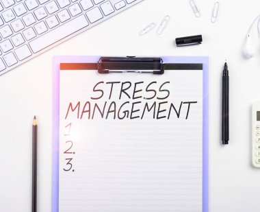 Stres Yönetimi kavramsal gösterim, stresi azaltan davranış ve düşünme şekillerini öğrenmek için kelime