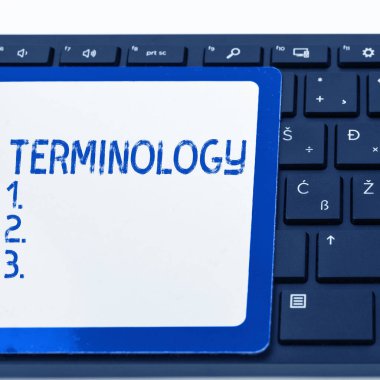 Text showing inspiration Terminology, Conceptual photo Terms used with particular technical application in studies