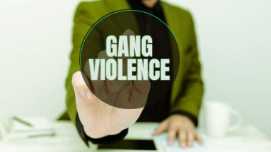 Text showing inspiration Gang Violence, Internet Concept infringement of the laws caused by group of criminals and gangsters