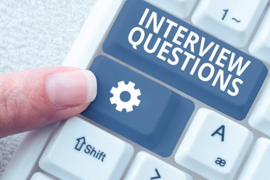 Handwriting text Interview Questions, Business showcase Typical topic being ask or inquire during an interview