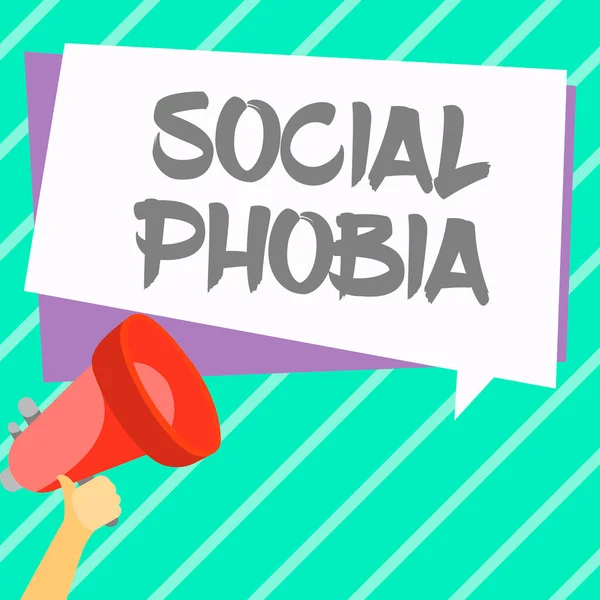 Ruční Psaní Znamení Sociální Fobie Obchodní Vitrína Drtivý Strach Sociálních — Stock fotografie