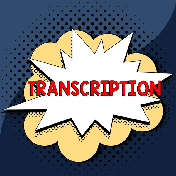 Metin Başlığı Transcription Business Idea Sunan Yazılı Yazdırılmış Bir Ses — Stok fotoğraf