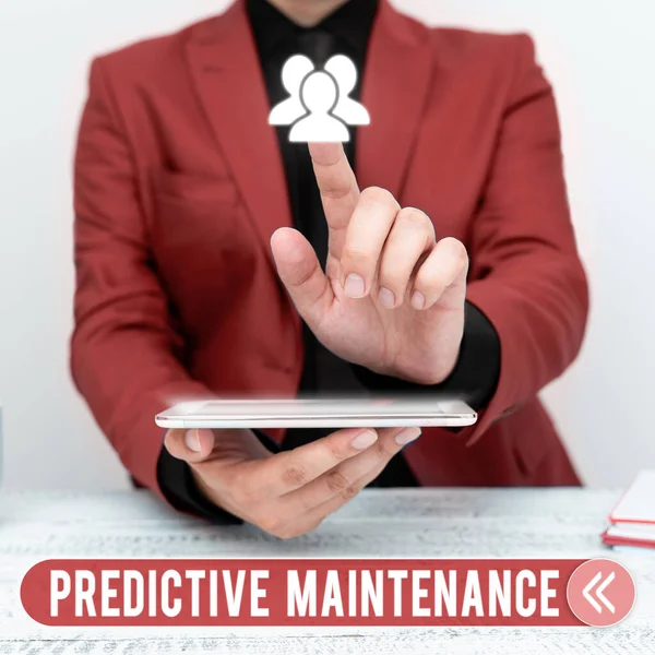 Inspiration Showing Sign Predictive Maintenance Word Predict Equipment Failure Condition — Foto Stock
