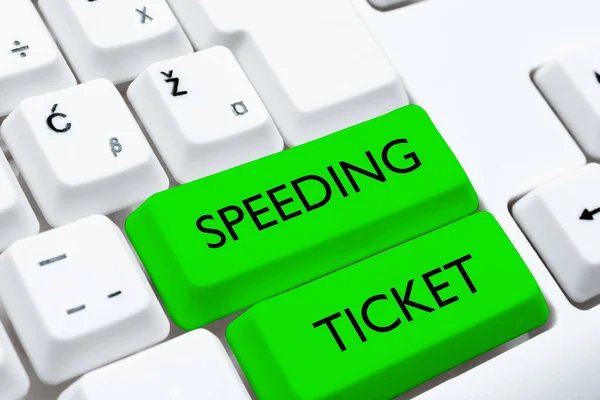 Conceptual caption Speeding Ticket, Word for psychological test for the maximum speed of performing a task