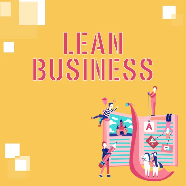 Sign Displaying Lean Business Business Overview Improvement Waste Minimization Sacrificing — Foto Stock