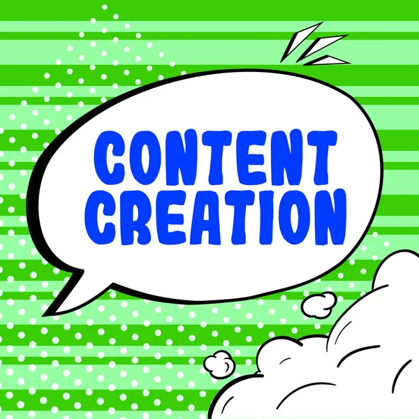Conceptual Caption Content Creation Business Overview Contribution Information Any Digital —  Fotos de Stock