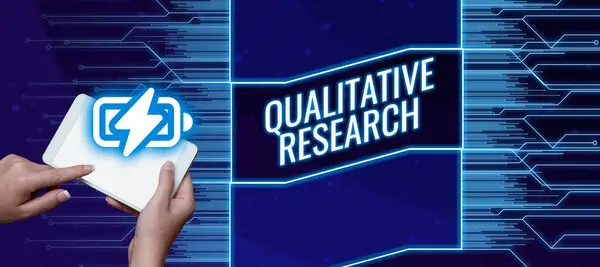 Writing Displaying Text Qualitative Research Business Approach Certified Perform Job — Stok fotoğraf