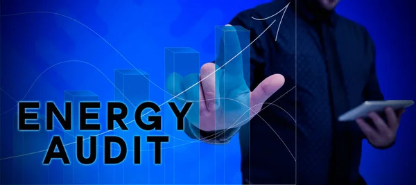 Señal Escritura Mano Auditoría Energía Evaluación Conceptual Las Necesidades Energéticas —  Fotos de Stock