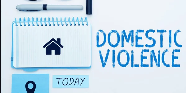 Text Caption Presenting Domestic Violence Word Written Violent Abusive Behavior — Stockfoto