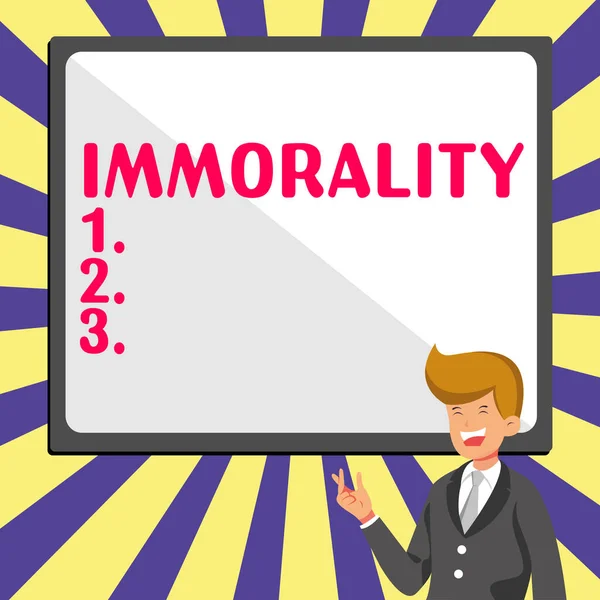 Inspiratie Toont Teken Immoraliteit Woord Geschreven Staat Kwaliteit Van Immoreel — Stockfoto