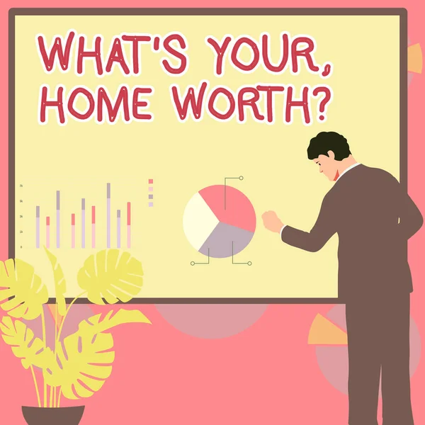 Inspiracja Pokazująca Znak Ile Wart Jest Twój Dom Koncepcja Biznesowa — Zdjęcie stockowe
