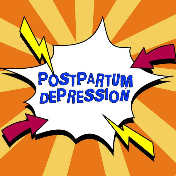 Inspiration showing sign Postpartum Depression, Business showcase a mood disorder involving intense depression after giving birth