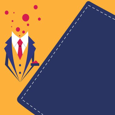 Drawing office suit without person. Bright color vector illustration.