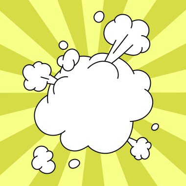 Comic Blank Speech Bubble With Copy Space And Colorful Doodles.