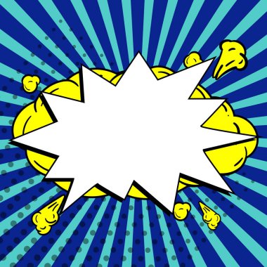 Comic Blank Speech Bubble With Copy Space And Colorful Doodles.