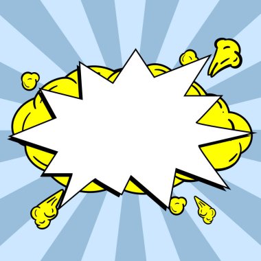 Comic Blank Speech Bubble With Copy Space And Colorful Doodles.