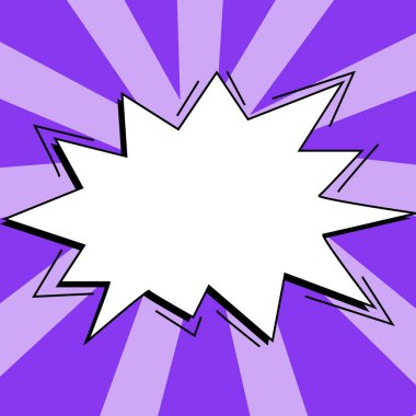 Comic Blank Speech Bubble With Copy Space And Colorful Doodles.